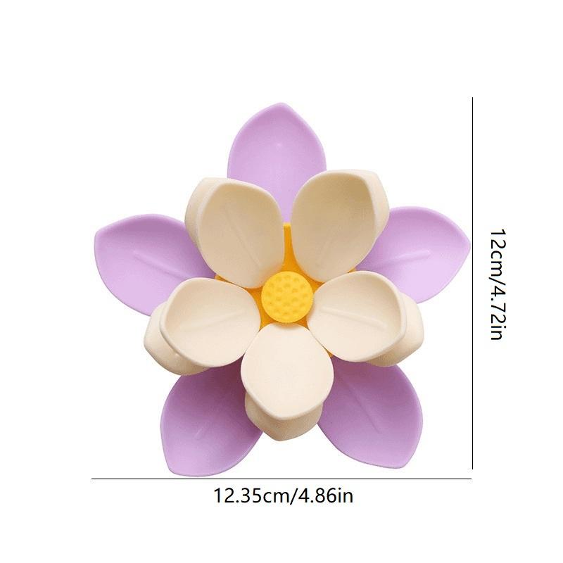 3D Purple Lotus Double Layer Magnetic Sealing Clips Fridge Magnet Food Snack Bag Holder Refrigerator Decor Kitchen Accessory