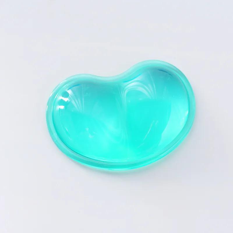

Silicone Gel Wrist Rest Heart-Shaped Translucence Ergonomic Mouse Pad Cool Hand Pillow Mat for Office Computer Laptop зелений