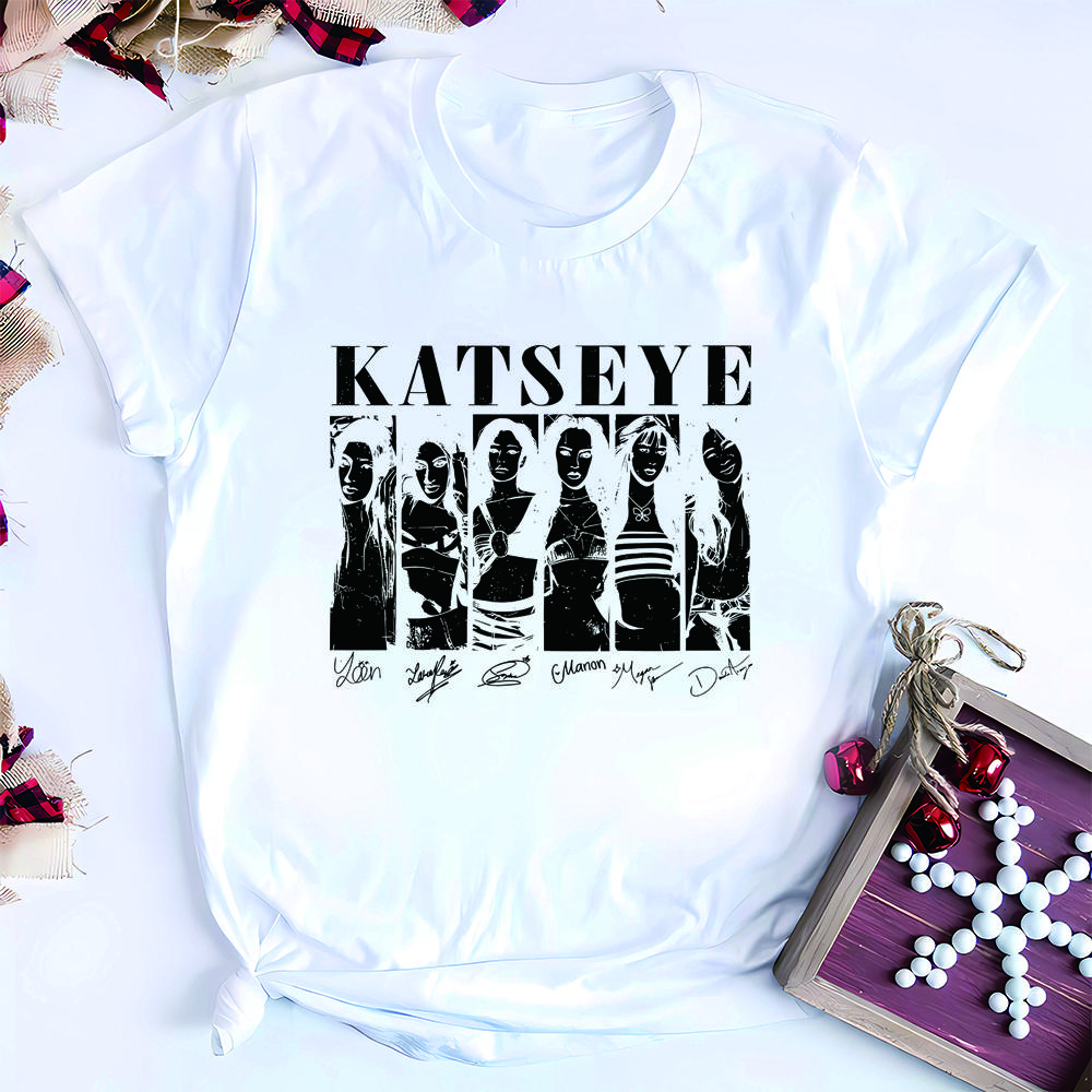Aesthetic Katseye Music Tshirt Kpop Shirt Beautiful Chaos Tshirt Trendy Music Tee Y2k Top Unisex Short Sleeves Tops Fans Gift