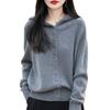 Hooded knitted cardigan women's single-breasted sweater jacket autumn and winter new casual loose hooded sweater stacked top