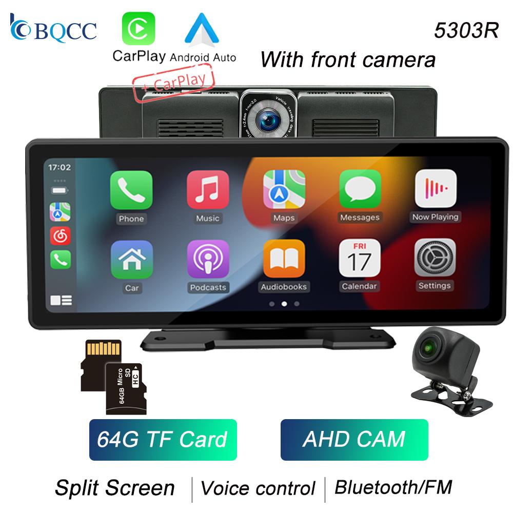 BQCC Widescreen Wireless portable car radio Carplay & Android Auto Gps Navigate mirrorlink BT Ai Voice FM multimedia player