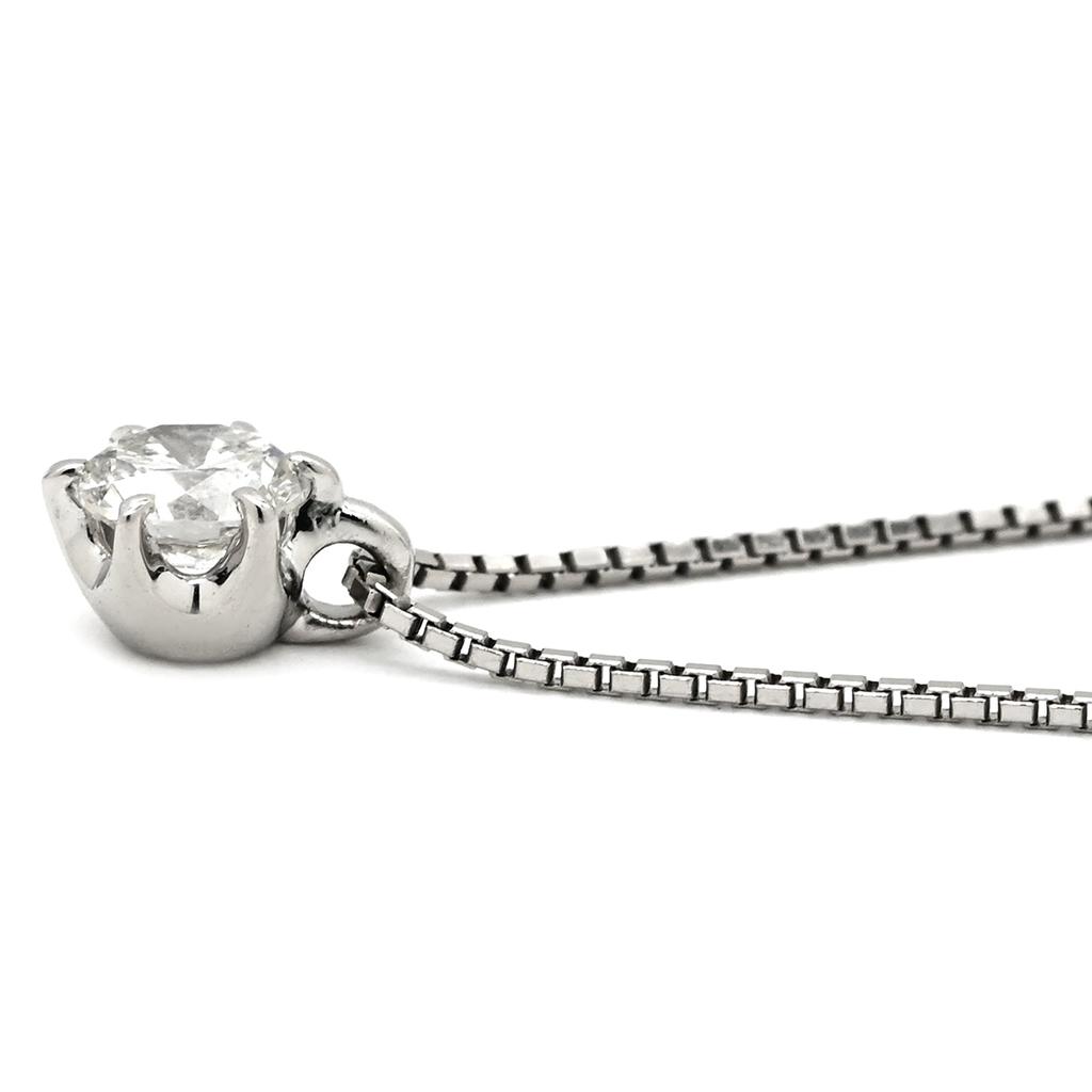 NON BRAND - Solitaire Diamond G SI1Necklace Pt900/diamond Array