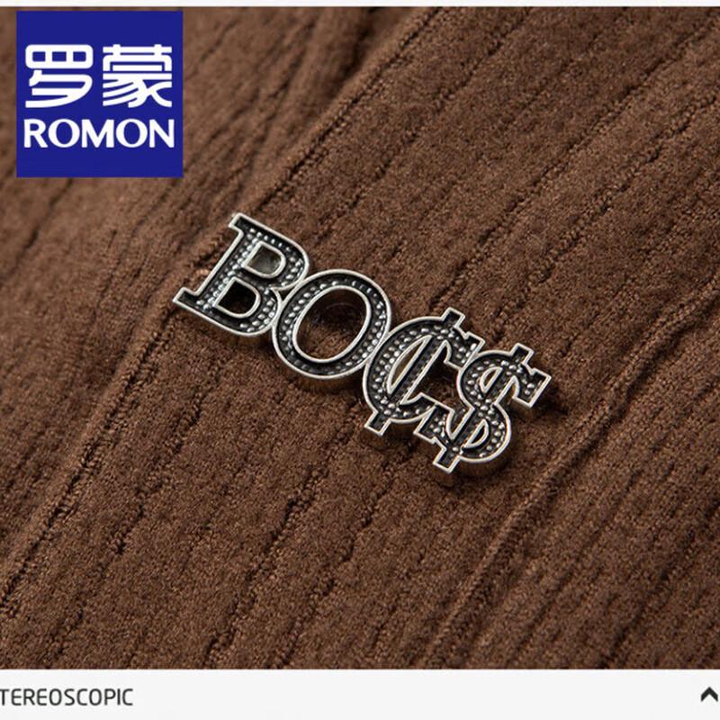 Romon Men's Business Casual Faux 2-Piece Shirt Collar Knitted Sweater