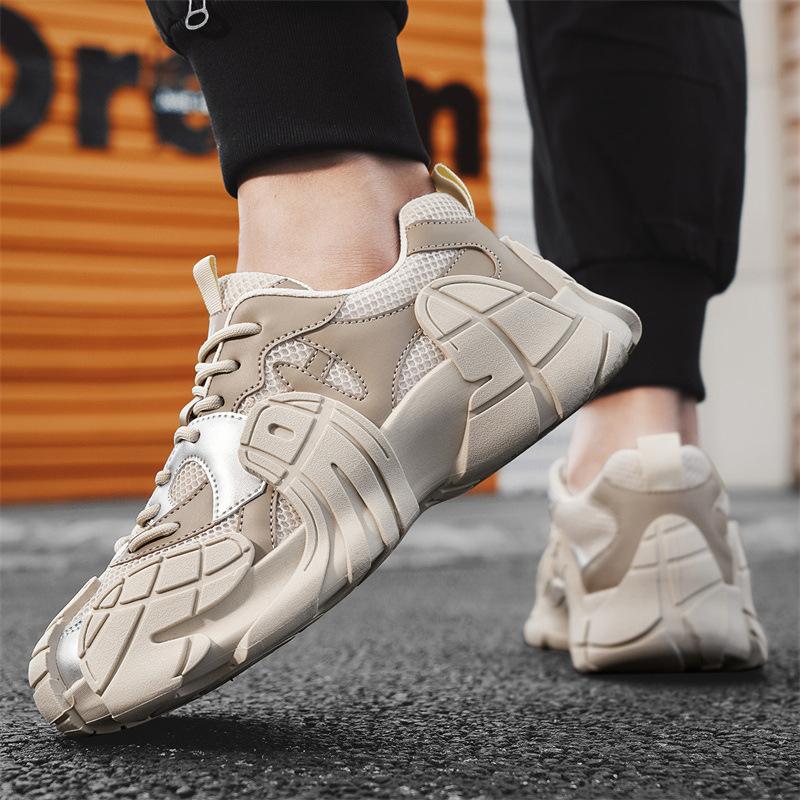 Men's shoes new summer breathable sports and leisure shoes men's outdoor mesh shoes platform-soled personalized mecha shoes trendy shoes