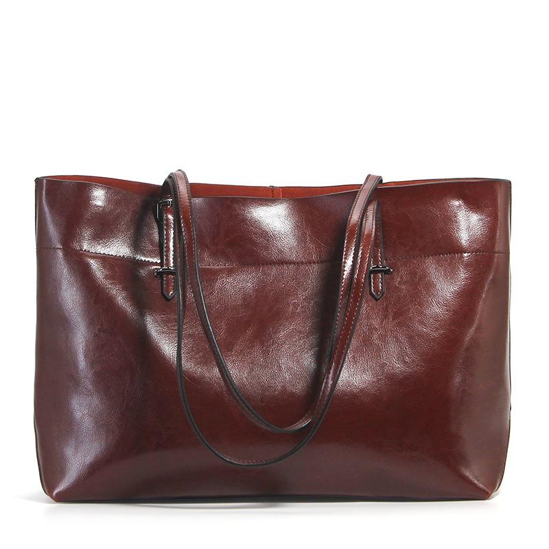 Bag Women's New Leather Versatile Tote Bag Fashionable Cowhide Large-capacity Handbag