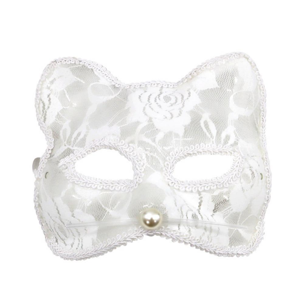 Halloween Lace Mask Half Face Female Masquerade Cosplay Animal Cat Face Black Mask