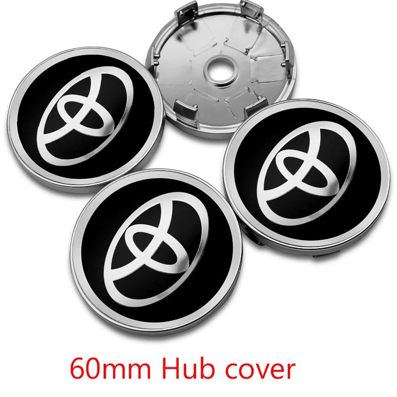 4Pcs 56mm 57mm 60mm 62mm Car Wheel Center Hub Cap Stickers Accessory For Toyota Rav4 Yaris Avensis Corolla Camry crown Rim Cover