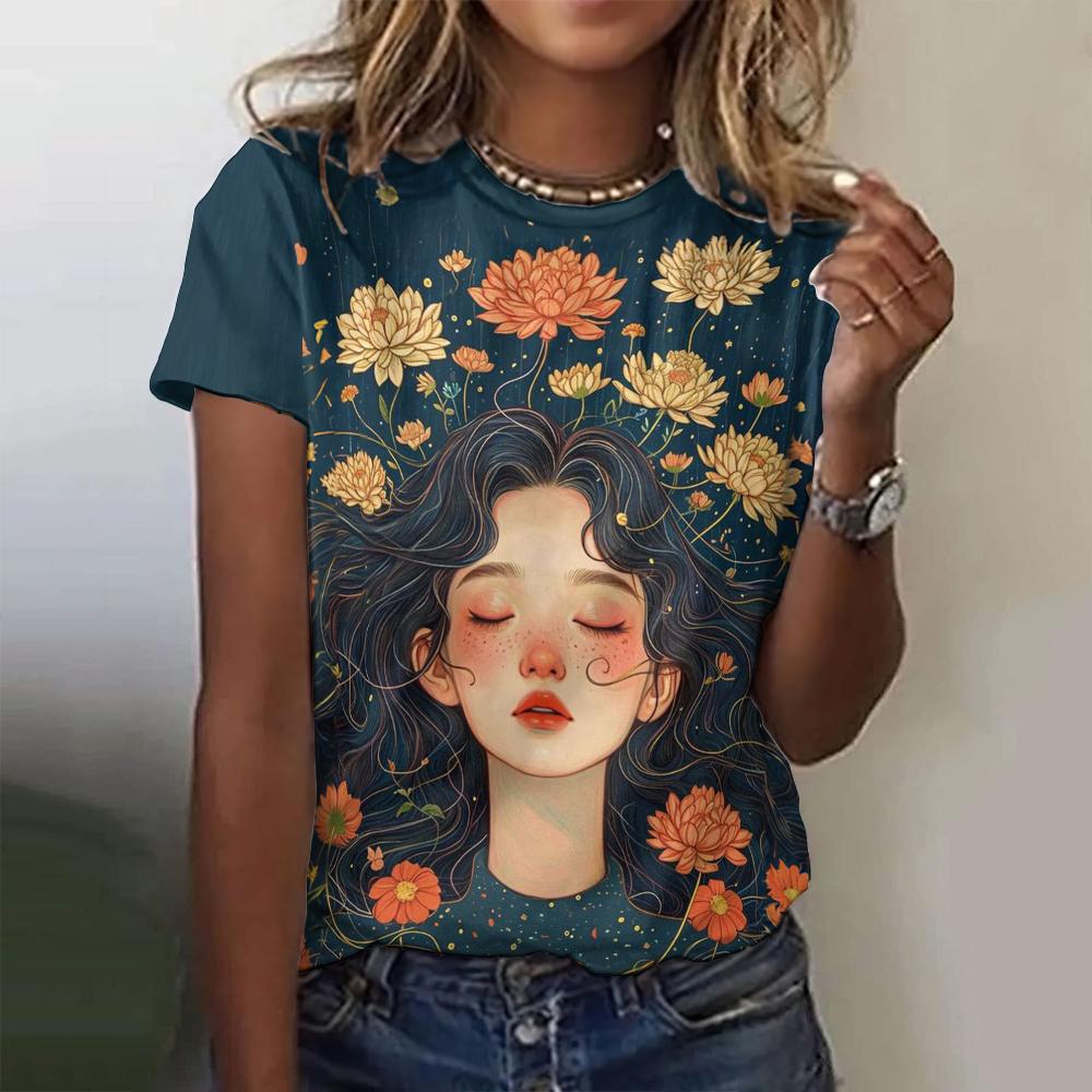 

3D цифровая печать горячая распродажа новый продукт модный и удобный европейский и американский стиль горячая распродажа принт летний топ 3181 6XL