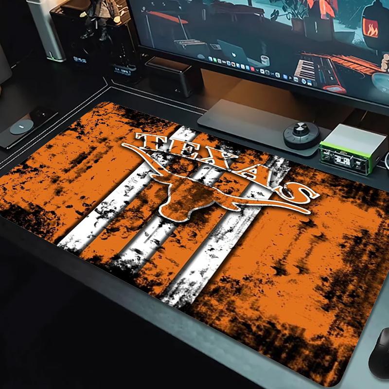 Texas Longhorns Color Mouse Pad Large Gaming Table Cushion Non-slip Laptop Tablet Big Mousepad XXL Mat Mini PC Playmat With Lock edge