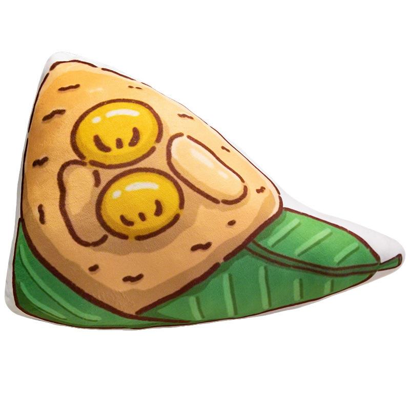 Simulation Cartoon Zongzi Doll Printed Pillow Triangle Square Plush Toy Dragon Boat Festival Sofa Pillow
