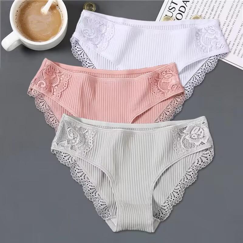 3Pcs/lot Solid Women's Panties Comfort Underwear Skin-friendly Briefs Women Sexy Low-Rise Panty