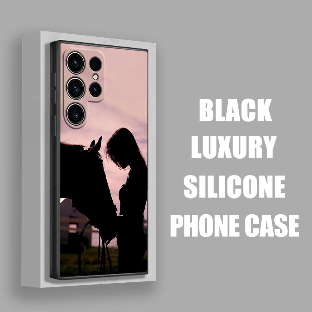 Horse Girl Animal Phone Case For Samsung Galaxy S24 Ultra Cases S23 S21 S20 FE S22 9 Plus Note 20 Ultra 10 Silicone Cover Horses