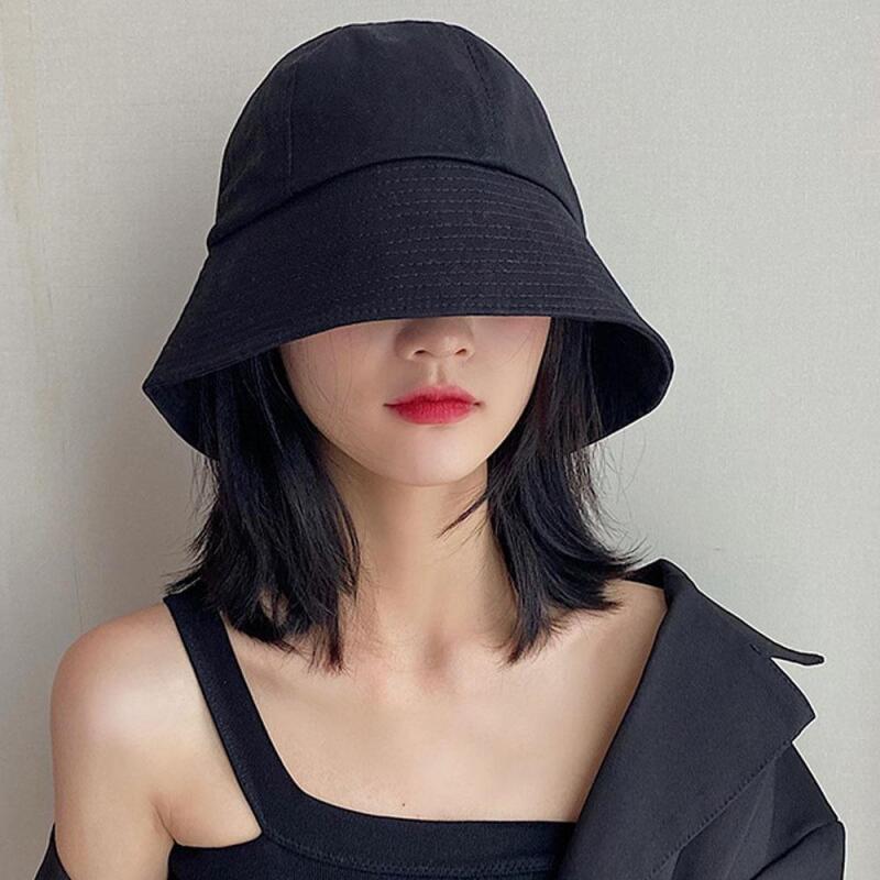 Шляпа Lagole Женская Однотонная Черная Широкая Шляпа-Ведро Для Путешествий black