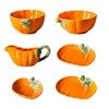 Piatto in Ceramica a Forma di Zucca per il Raccolto, Stoviglie, Accento Stagionale per la Tavola, Piatto da Portata per il Ringraziamento, Stoviglie per Stazioni Caffè, Servizio Caramelle e