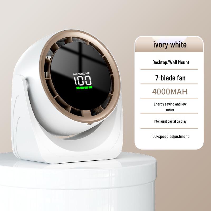 2026 Silent Wall-Mounted Desktop Fan with Remote & Digital Display for Office & Kitchen