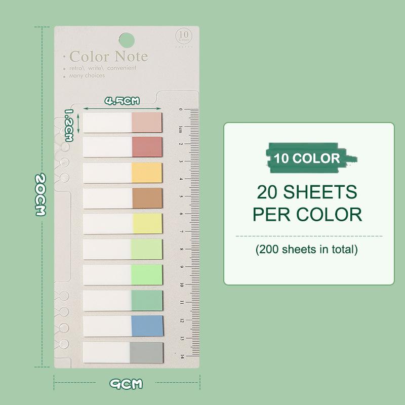 

200 листов цветных прозрачных флуоресцентных индексных вкладок для домашних животных, липкие закладки, маркеры для страниц, планировщики, наклейки для офиса, школы, принадлежности 3