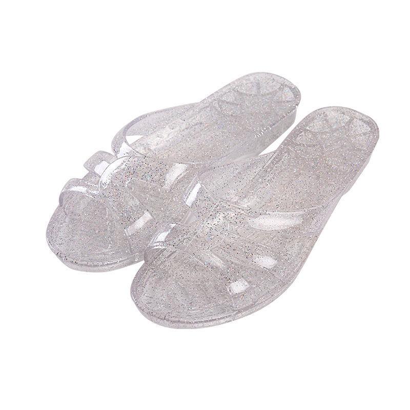 Fashion 2025Sandals Shoes Women Transparent Jelly Slippers Female Beach Slides For Ladies Shoes and Sandals Size White Orange Red