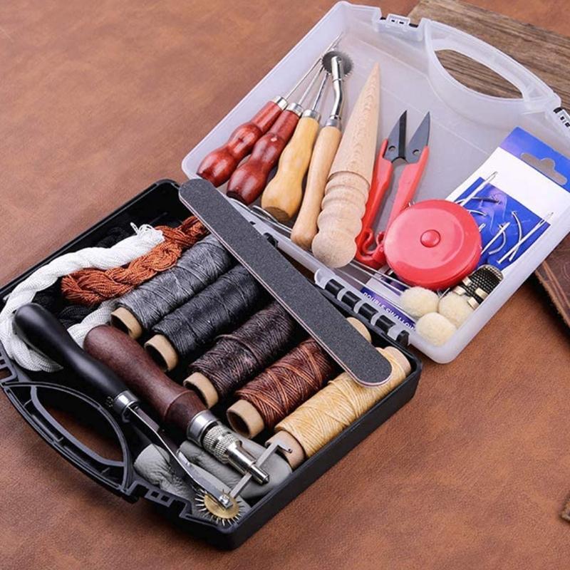 Leather Sewing Kits Upholstery Repair Kits with Stitching Needle, Sewing Seams Crochet Needle for Sewing DIY Crafting