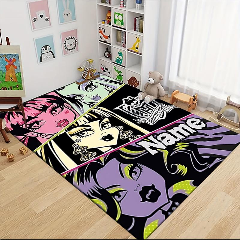 Custom Name Vampire Gothic Fantasy Art Carpet Rug Customizable Soft Washable Anti-Slip Home Living Room Sofa Mats Personalized Rug. 0909405