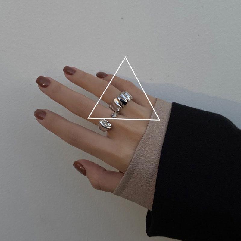 Korean Retro Irregular Striped Women s Open Ring Adjustable Open Size