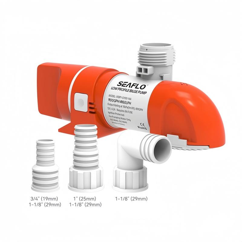 Seaflo Bootswasserpumpe Yacht Schmale Horizontale Automatische Bilgenpumpe Saugpumpe Induktionsentwässerung DC 12V24V