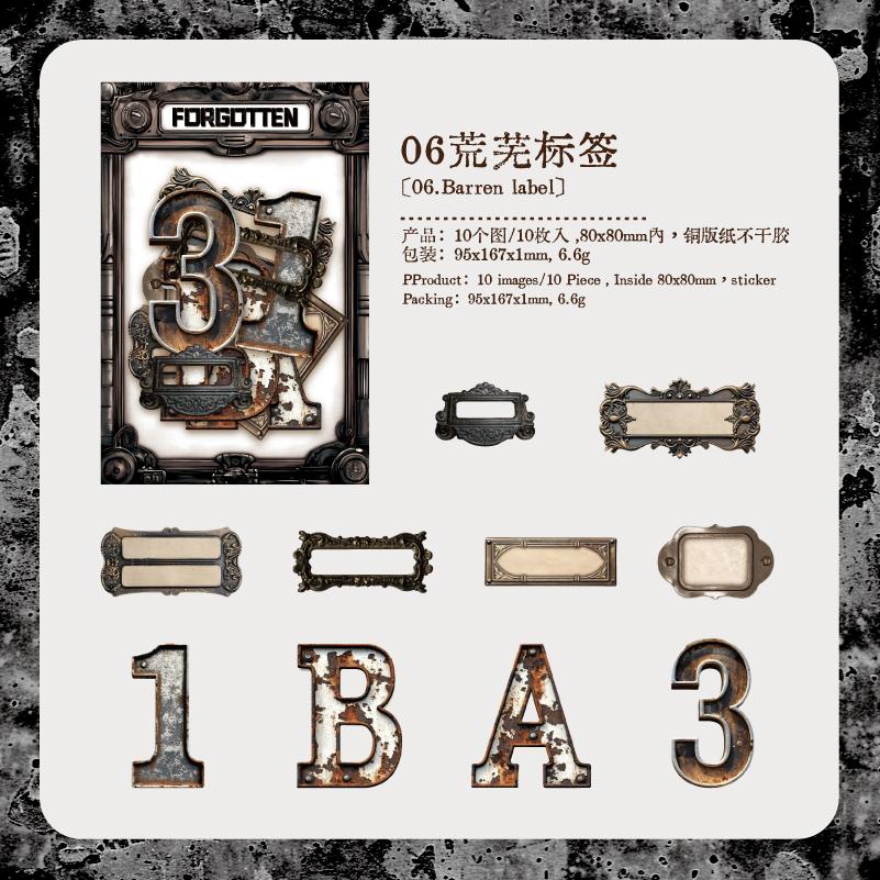 

10pcs/pack Forgotten Series Creative Retro Hollow Aesthetics Decorative Stickers DIY Handmade Scrapbook Stationery Stickers