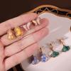 DIY Handmade Brocade Dangle Earrings Kit with 925 Silver Needles - New Chinese Style Gift Set