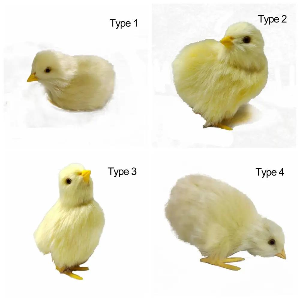 Mini Scene Model Home Decoration Easter  Chick Simulation Furry Chicken Lifelike Bird