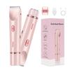 25-26 Rasoio Bikini Dermave, Rasoio a Doppia Testa Donna, 2 1 in Trimmer Elettrico Bikini Bagnato Asciutto per Donna, Rosa