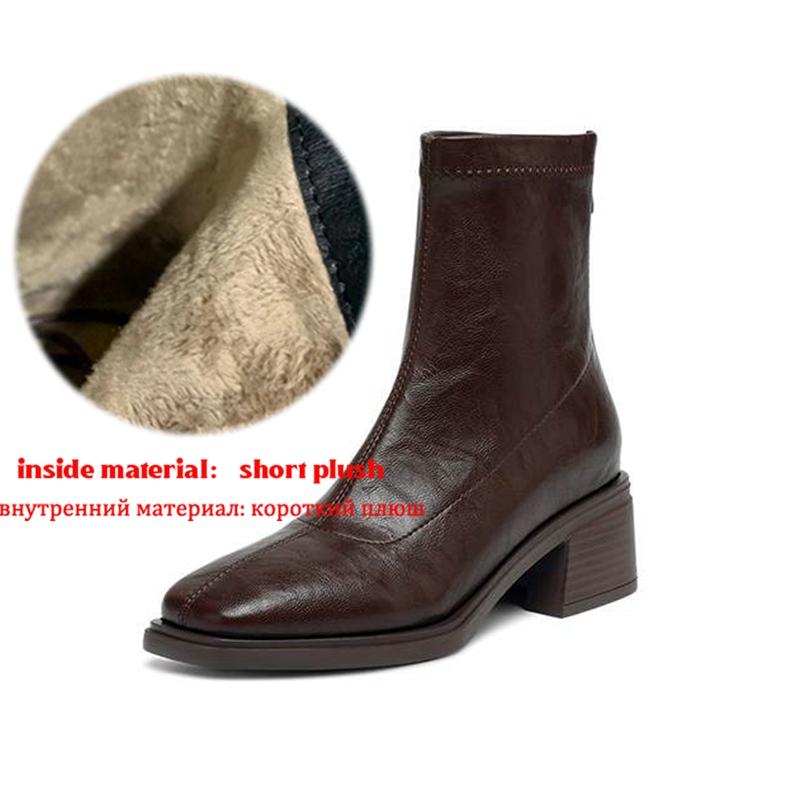 

Krazing Pot Микрофибра Зимние Квадратный Носок Современный Размер 33 Ботинки Размер 43 Молния Уличная Одежда Женская Мода Ботильоны 43