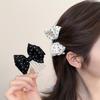 Polka Dot Bow Reverse Hair Comb Elegant For Women Side Bang Broken Hair Non Slip Portable Daily Essential Accessories
