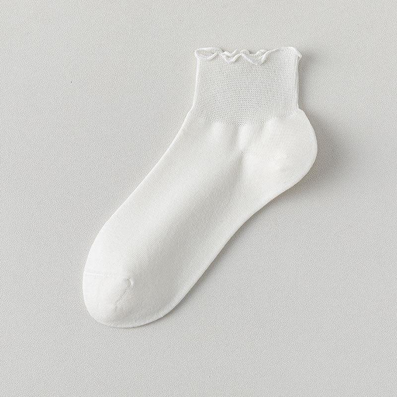 Women's Shallow Short Socks, Summer Thin Loose Lace Boneless Pure Cotton Postpartum Socks, Socks for The Elderly with Swollen and Plump Feet