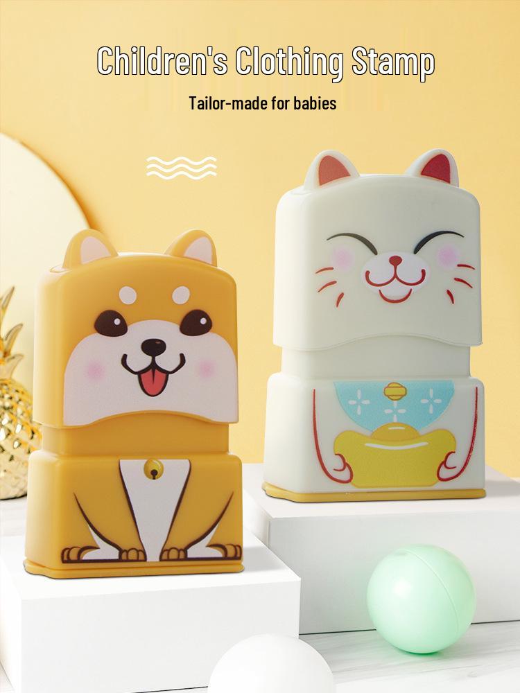 Custom Waterproof Name Stamp and Sticker Set for Children