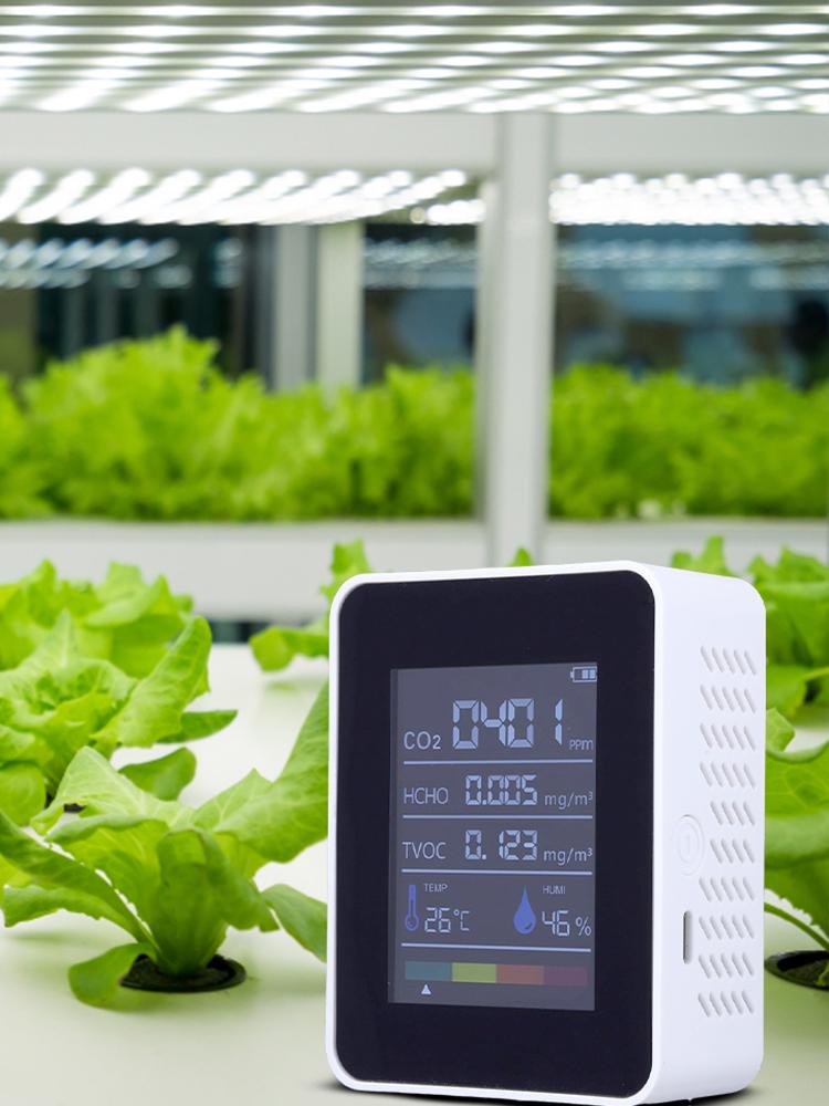 5-in-1 Digital Temperature Humidity Tester Multifunctional Carbon Dioxide TVOC HCHO Detector Air Quality Monitor CO2 Sensor