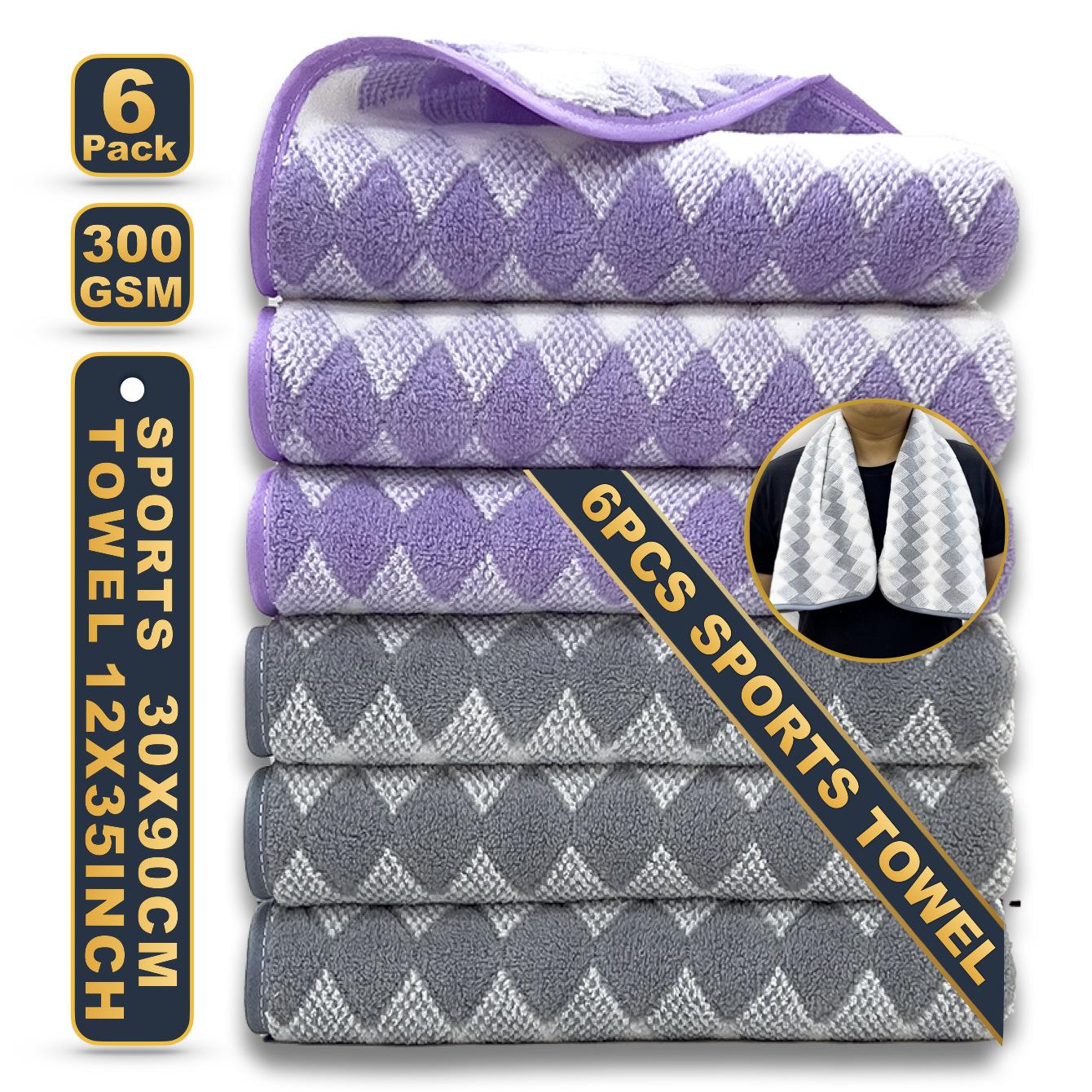 

6 шт. Полотенце для фитнеса и спорта 30*90 см, удлиненное жаккардовое полотенце из кораллового бархата, набор из 6 предметов, удобные текстильные полотенца для дома, многоцелевое использование полотенец 30 * 90 six packs