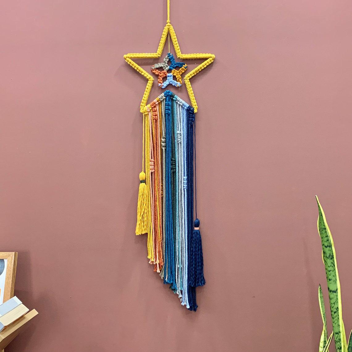 New Arrival Colorful Tassel Tapestry - Star Moon Sun Dream Catcher Boho Wall Decor (as the picture,30CM X 100CM)
