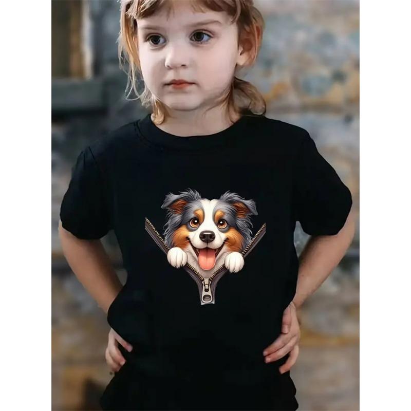 Cotton 100% Graphic T Shirts Summer 2025 Kids Clothes Round Neck Kids T Shirt Cute Girls Top Clothes Animal Children's T-Shirt Short Sleeve