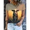 Women's Casual Top Fashion Animal Print Short Sleeve Crew Neck Pullover T-Shirts Women’s