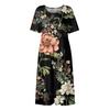 Women's Casual Dresses Printed Dresses Summer Dresses Printed Pleated Round Neck Midi Dresses Basic Classic Outdoor Daily Short Sleeve Loose Dresses