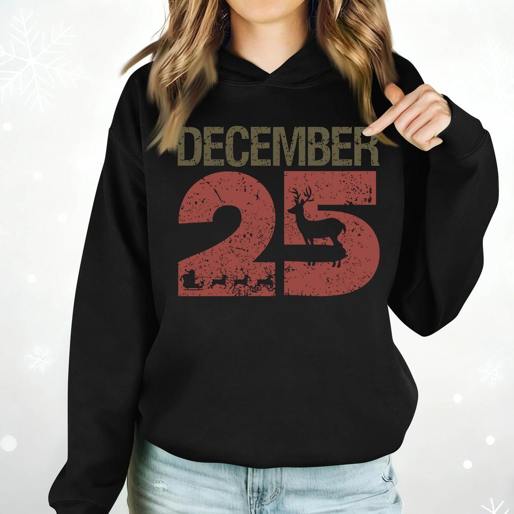 Damenmode Lässig Langarm Bedruckt Rundhals Kapuzenpullover Pullover Top