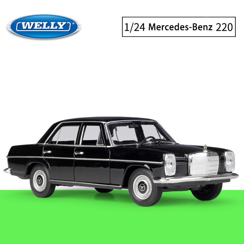 Welly 1:24 Scale Mercedes-Benz 220 Alloy Car Model Diecasts Metal Toy Vehicles Car Model High Simulation Collection Childrens Gifts