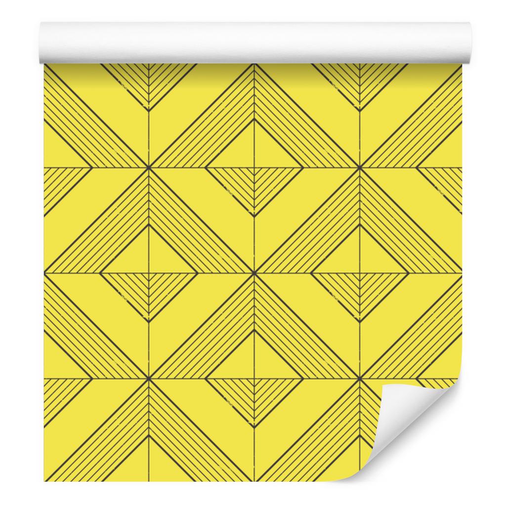 Wallpaper Geometric rhombuses background yellow, center yellow 50x1000