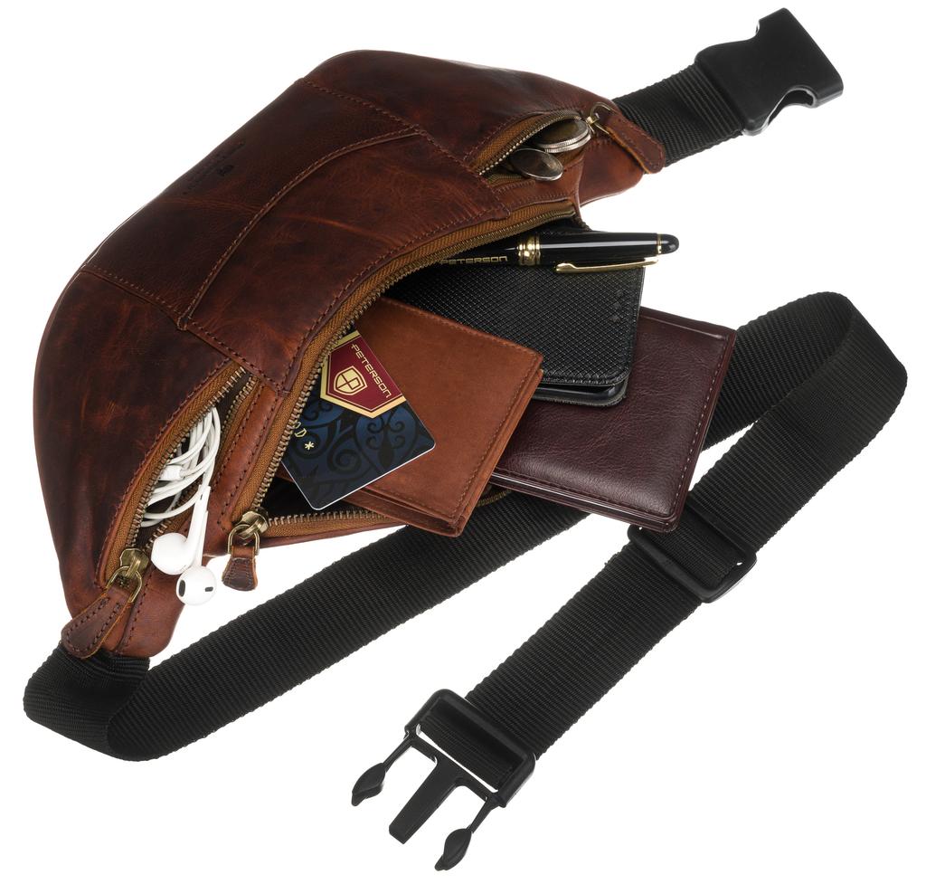 Men's leather hip bag - Peterson