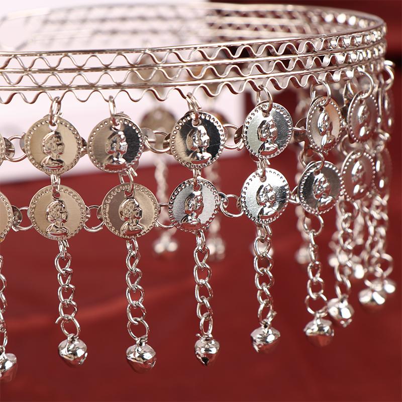 1Pc Women Belly Dance Hairpin Coins Tassels Gypsy Headband Indian Dance Performance Clothing Accessories Head Chain