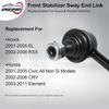 Sway Bar Front Stabilizer Bar End Link, Compatible With 2001-2005 Acura EL, 2002-2006 RSX, 2001-2005 Honda Civic, 2002-2006 CR-V, 2003-2011 Element,