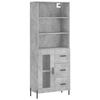 VidaXL Buffet haut Gris béton 69,5x34x180 cm Bois d'ingénierie 3189521