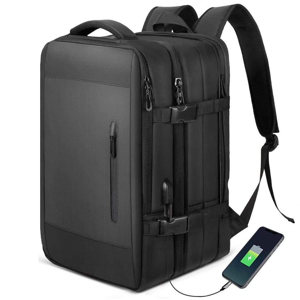 Expandable Double Shoulder Backpack - Unisex Carry-on with Multi-layer Storage and Laptop Compartment, Super Large Capacity