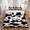 3pcs Animal-themed Cow Print Soft and Comfortable Breathability, Bedding Set, Machine Washable, Suitable for All Seasons185