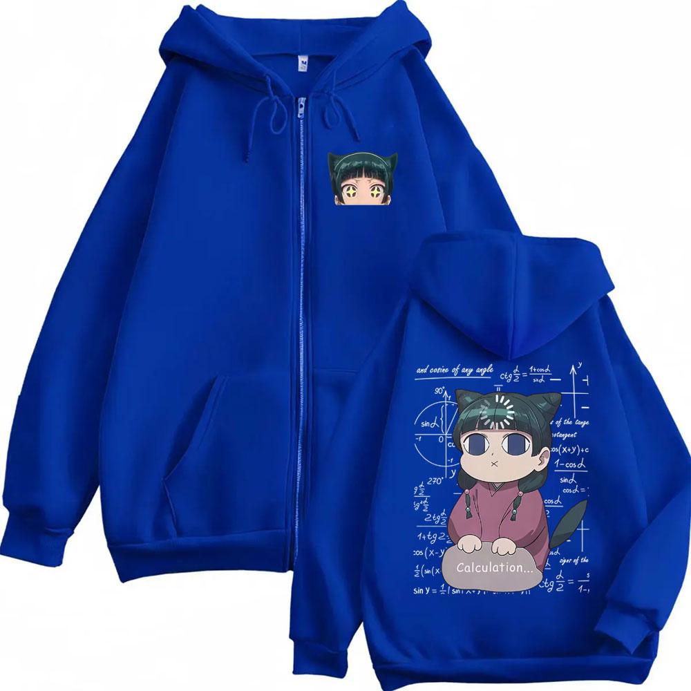 Anime The Apothecary Diaries Kawaii Cute Maomao Print Zipper Hoodies Men Women Casual Aesthetic Oversized Zip Up Jacke