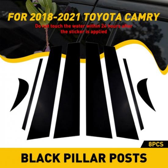 8X Car Pillar Posts Trim Decorative For Cover 2018- Toyota Camry Accessories